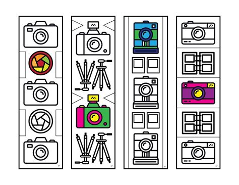 Zentangle lips pdf coloring pages. Camera Bookmarks - PDF Zentangle Coloring Page | Coloring ...