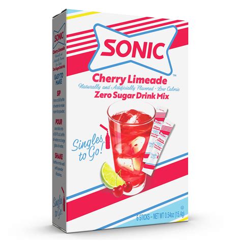 Sonic 6ct Cherry Limeade Drink Mix Singles To Go Sugar Free Drink Mix