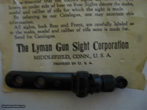 Lyman W61 Tang Sight For A Winchester Model 61 Nos