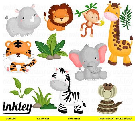 Baby Safari Animals Clipart Individual And Other Clipart Images On