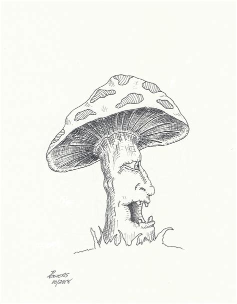 Trippy Mushroom Drawing With Face Jamas The Olvidare