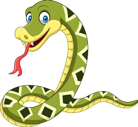 Cartoon Happy Snake Isolated On White Background 8734494 Vector Art At