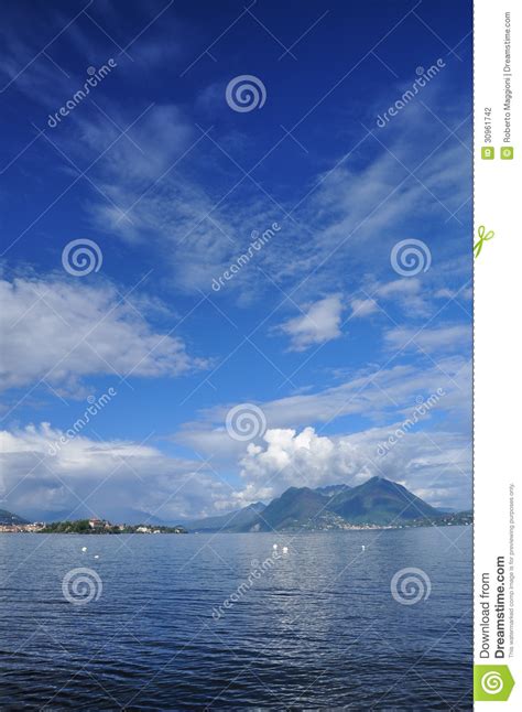 Lake Maggiore Italy Spring Sky Stock Photo Image Of Madre Lago