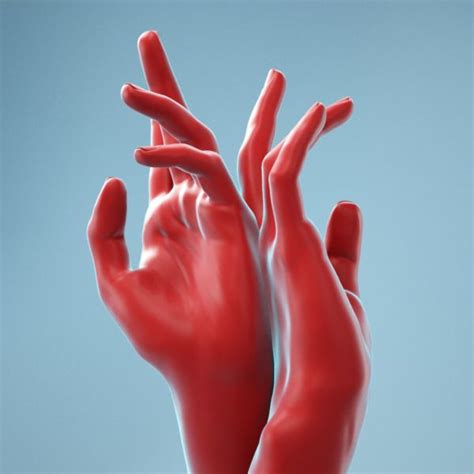 11 Realistic Hands Interacting Polygonal Miniatures