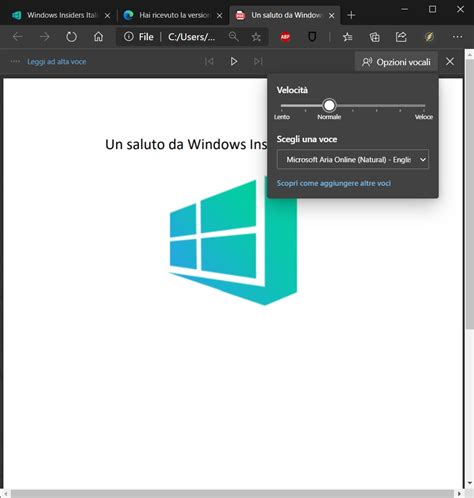 Microsoft Edge Dev Novità Versione 8405225 Windows Insiders Italia