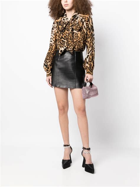 Boutique Moschino Pussy Bow Leopard Print Blouse Farfetch