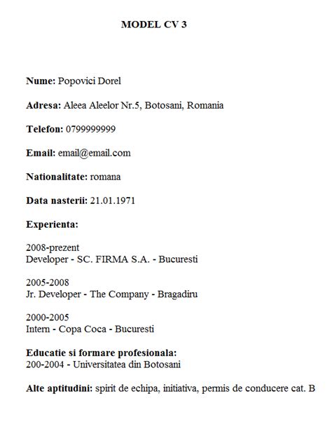 Creează curriculum vitae online română și descarcă gratuit un model de cv pdf de pe undelucram.ro. Vitae Europass Model Cv Obisnuit Download