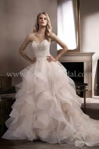 t192010 sweetheart strapless lace bodice and organza and tulle wedding dress with ruffles