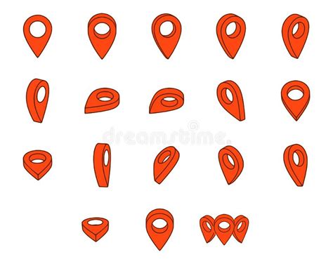 Set Of Location Pins Isolated Stock Illustration Illustration Of
