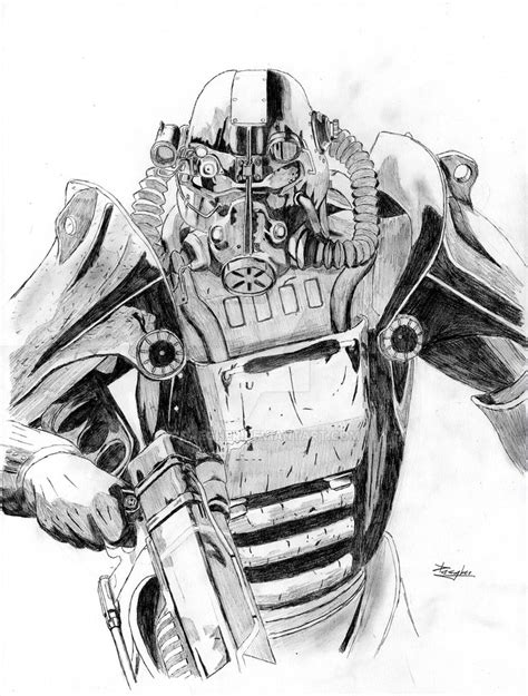 Fallout Power Armor Drawing At Explore Collection