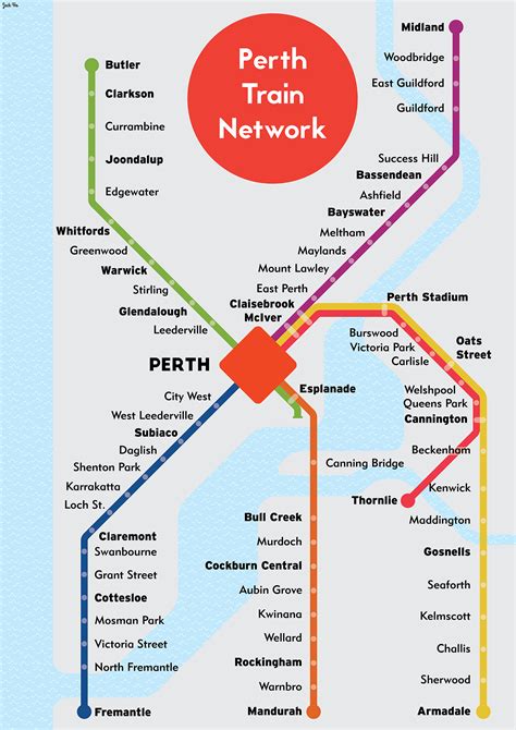 Perth Train Map Perth Rail Map Australia Images And Photos Finder