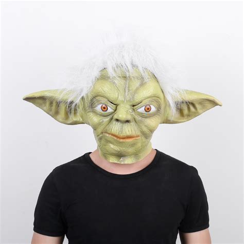 Master Yoda Latex Mask Full Face Halloween Movie Star Wars Masks Green