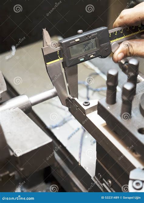 Operator Turning Mold Parts By Manual Lathe Stock Image Image Of