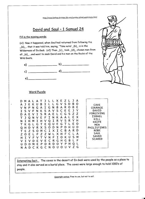 Free Bible Activity Sheets Designed For Sunday Schools And Home