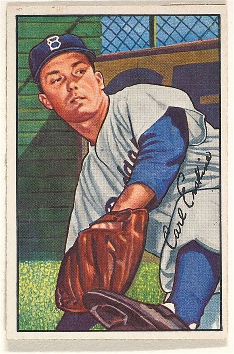 1952 Bowman 70 Carl Erskine Brooklyn Dodgers Baseball Card Baseball
