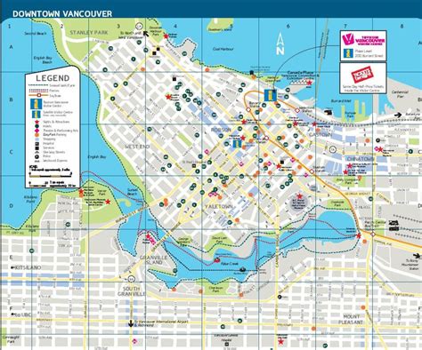 Vancouver Street Map Bykort Over Vancouver Bc British Columbia Canada