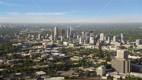 Skyscrapers And High Rises Hazy Midtown Atlanta Georgia Aerial Stock