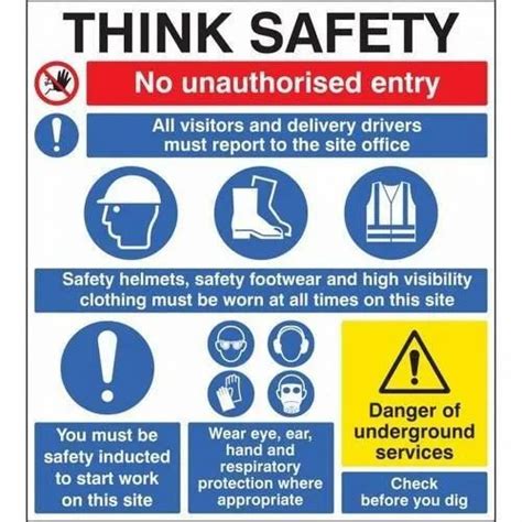 Site Safety Sign Board Thickness 3 5 Mm Shape Rectangular At Rs 100