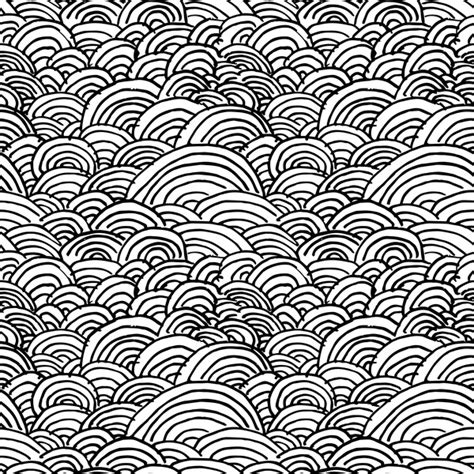 Hand Drawn Wave Seamless Pattern Black With White Vectors Free Download