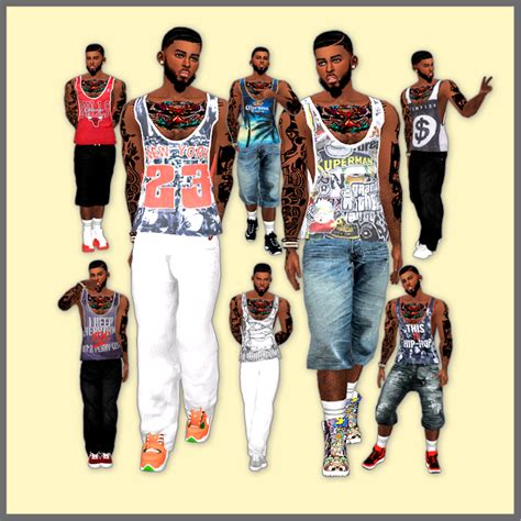 The Best 8 Graphic Loose Tees For Males By Blewis50 Sims 4 Men