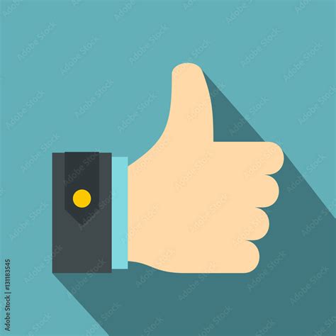 Thumbs Up Icon Flat Illustration Of Thumbs Up Vector Icon For Web