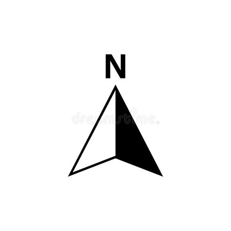 North Arrow Icon Or N Direction And Navigation Point Symbol Vector