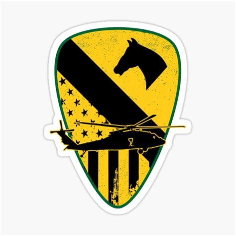 Uh 60 1st Cavalry Division The First Team Sticker For Sale By