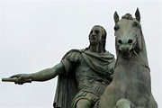 Equestrian statue of King of Naples Ferdinand I in Naples Italy