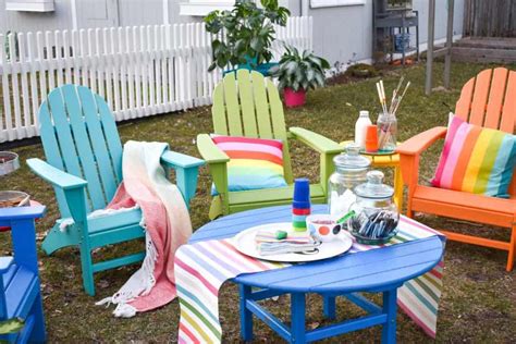 Colorful Patio Furniture And Smores At Charlottes House