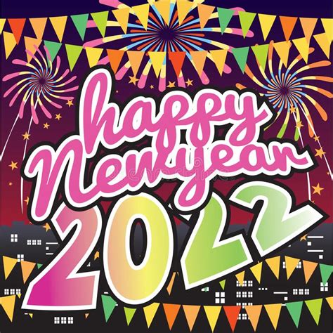 Happy New Year 2022 Celebration Vector Stock Vector Illustration Of