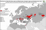 West Nile fever map of Europe (Source: ECDC). | Download Scientific Diagram