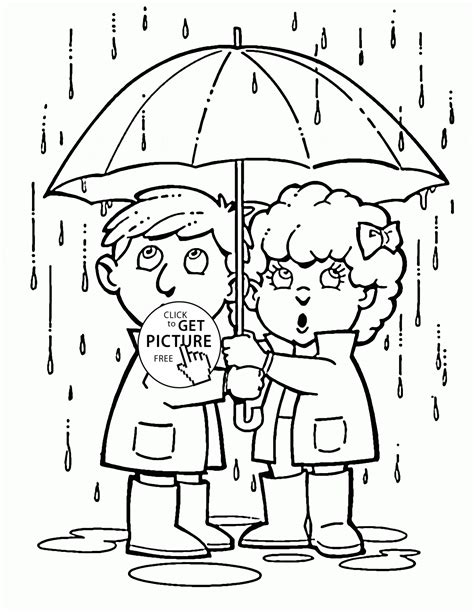 Rainy Spring Season Coloring Page For Kids Seasons Coloring Pages