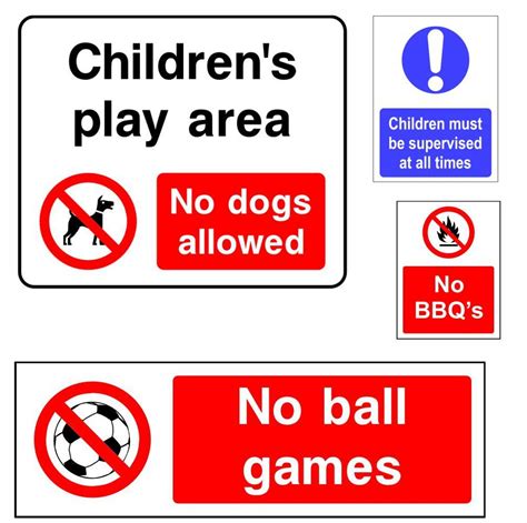 Shop Park And Play Area Safety Signs At Sk Signs And Labels Ltd