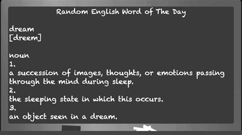 Random English Word Of The Day Dream Youtube
