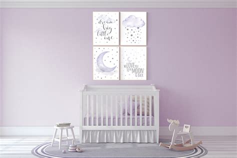 Baby Room Decor Girl Purple Nursery Wall Art Nursery Decor Lavender