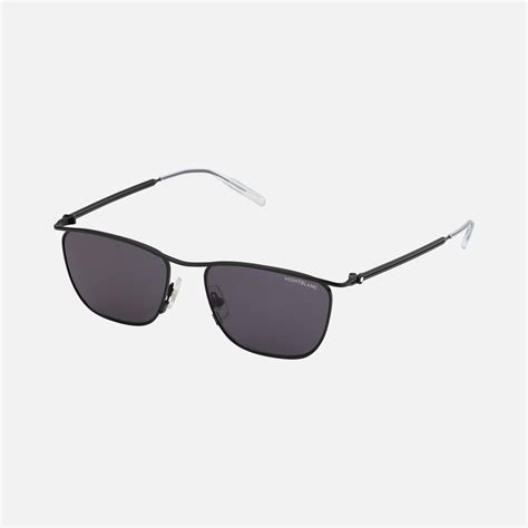 Rectangular Sunglasses With Black Colored Metal Frame Luxury Sunglasses Montblanc® Us