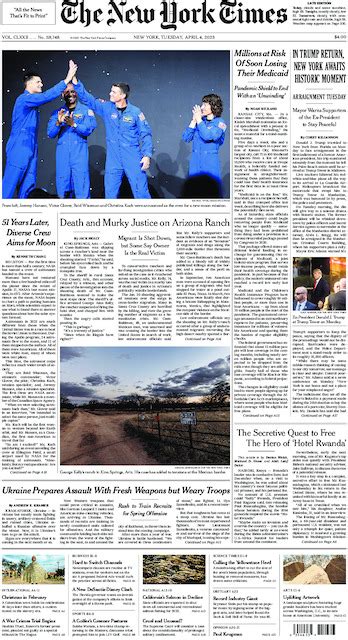 The New York Times In Print For Tuesday April 4 2023 The New York Times