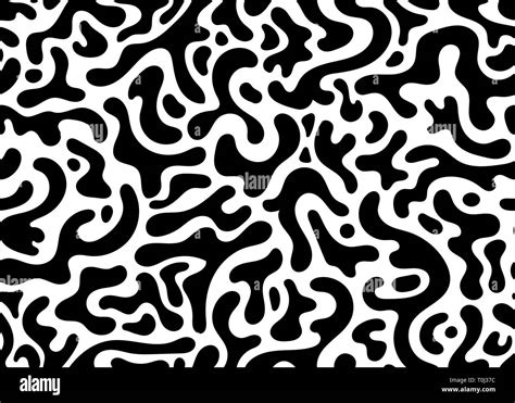 Black And White Modern Camouflage Seamless Pattern Vector Background