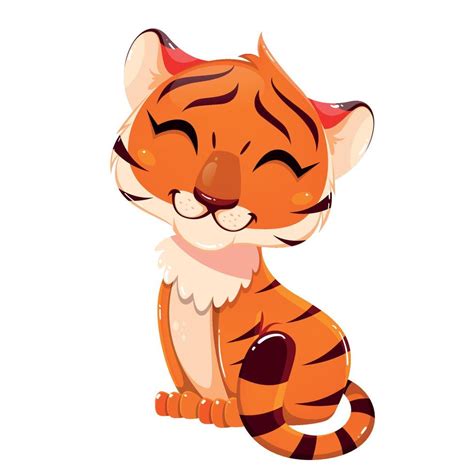 Tiger Cub Cartoon Character 4650250 Vector Art At Vecteezy