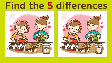 Spot The Difference Valentine S Day Illustration Puzzle Game Find The 5 Differences Youtube