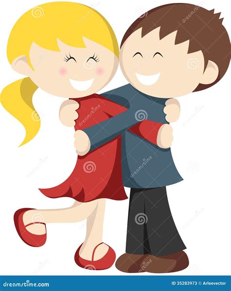 Hugging Kids Stock Vector Image Of Happy Brother Romance 35283973