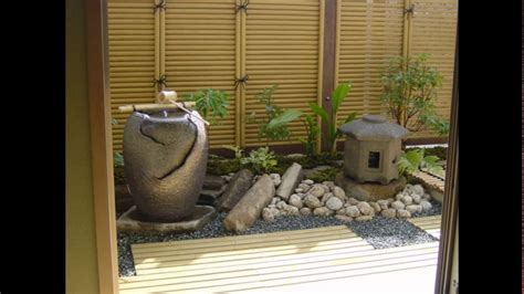 A stone cascade decorated with small green plants and moos becomes the focal center of the garden. Small Zen Garden Ideas - YouTube