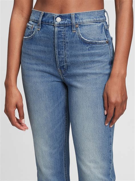High Rise Cheeky Straight Jeans With Washwell Gap