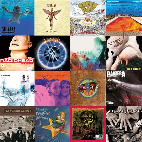 classic 90 s rock album cover art collage kit descargas digitales 50 piezas 4 x 4 album cover