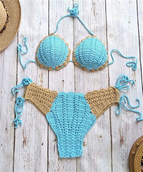 Handmade Crocheted Bikini Soft Cotton Yarn Crochet Bikini 2019 Beach