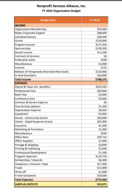 10 Non Profit Budget Templates Sample Example Format