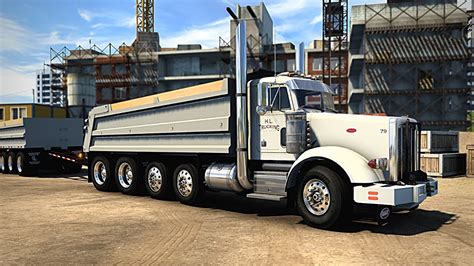 Peterbilt Quad Axle Dump Truck American Truck Simulator Ats K Hfg Xx Pup Trailer