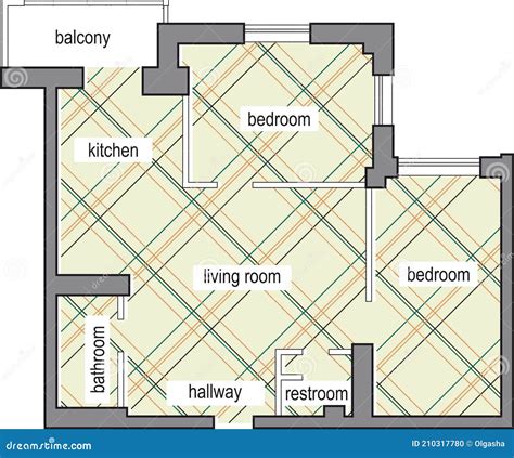 Layout Of A Two Bedroom Apartment Construction Project And