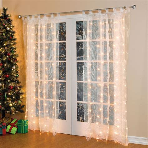 Pre Lit Curtain Panel White Paneling Cool Curtains Led Curtain Lights