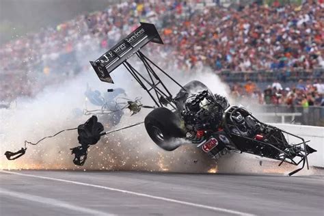 Incredible Pictures Show The Moment A Drag Racer Hits Wall At 280 Mph